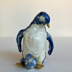 Karen Choy

_Penguin with Chick_ 
16.5cm high ceramic